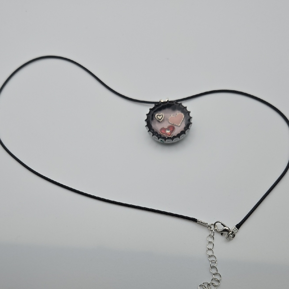 Handmade Hearts Bottlecap Neclace